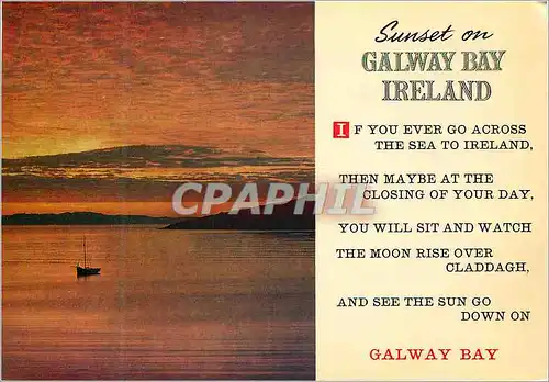 Moderne Karte Sunset on Galway Bay Ireland