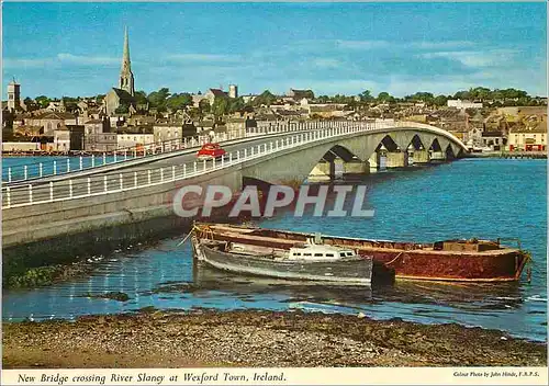 Cartes postales moderne New bridge crossing river Slaney at Wexford Town Ireland Bateaux