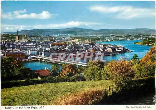 Moderne Karte Derry City and River Foyle NI