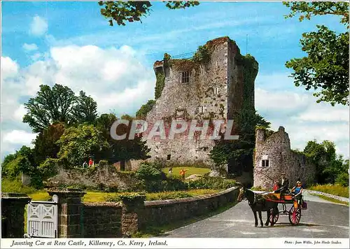 Moderne Karte Jaunting Car at Ross Castle Killarney Co Kerry Ireland