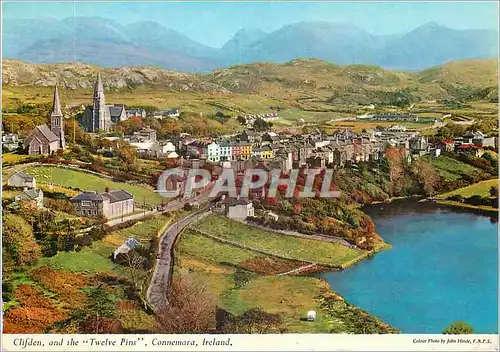 Moderne Karte Clifden and the Twelve Pins Connemara Ireland