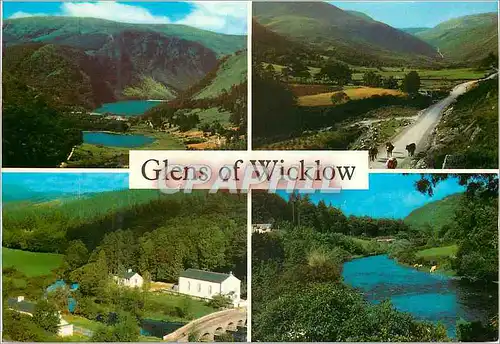 Cartes postales moderne Glens of Wicklow Top left Glendalough Top right Glenmalure Bottom left Vale of Clara Bottom righ