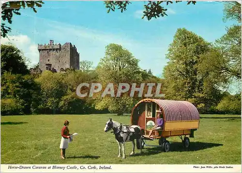 Moderne Karte Horse drawn caravan at Blarney Castle Co Cork Ireland