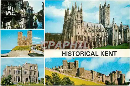 Moderne Karte Historical Kent Weavers House Canterbury Receiver Towers Herne Bay Bleak House Broadstairs Cante