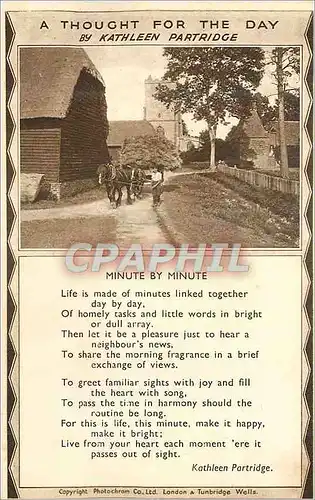 Cartes postales moderne A thought for the day by Kathleen Partridge Minute by Minute