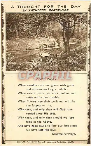 Cartes postales moderne A thought for the day by Kathleen Partridge Gods work
