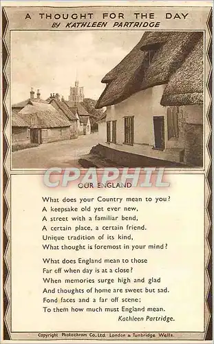 Cartes postales moderne A thought for the day by Kathleen Partridge Our England