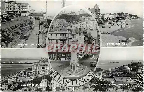 Cartes postales moderne Sunken Gardens From the Pier From the Castle Bandstand and Pier Memorial Hastings
