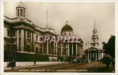 Cartes postales moderne National Art Gallery and St Martins Church London