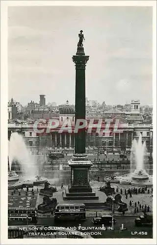 Moderne Karte Nelsons Column and Fountains in Trafalgar Square London