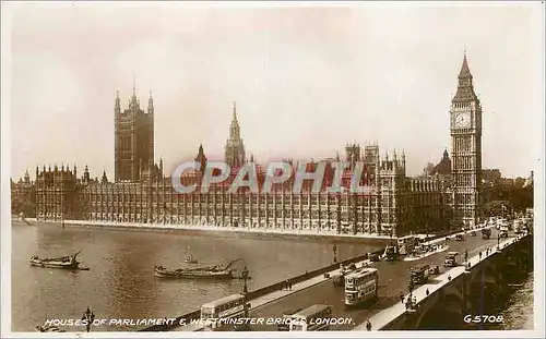 Cartes postales moderne Houses of Parliament Westminster Bridge London