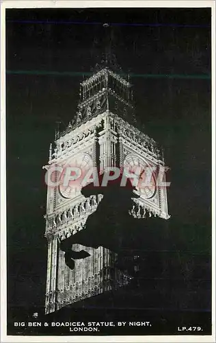 Cartes postales moderne Big Ben Boadicea Statue by night London