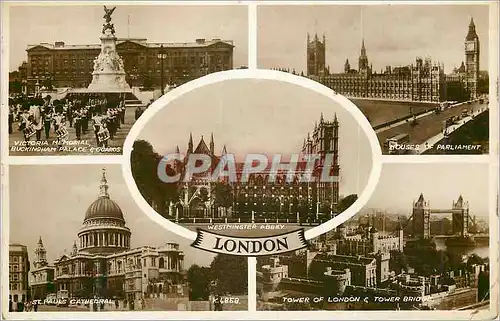 Moderne Karte Victoria Memorial Buckingham Palace Guards Houses of Parliament Westminster Abbey London