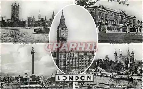 Cartes postales moderne Houses of Parliament Buckingham Palace Big Ben Trafalgar Square Tower of London