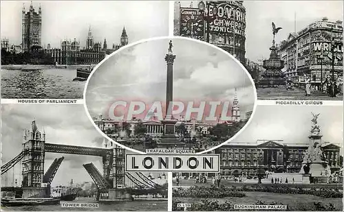 Cartes postales moderne Houses of Parliament Piccadilly Circus Tower Bridge Buckingham Palace Trafalgar Square London