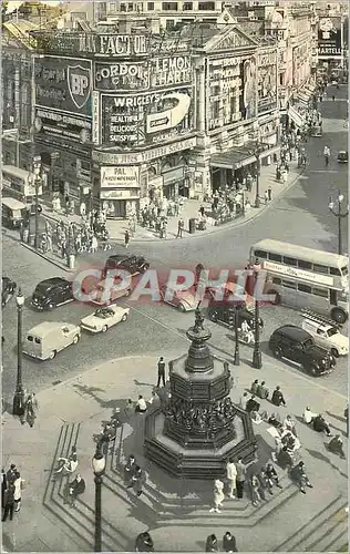 Moderne Karte Piccadilly Circus London Autobus BP British Petroleul Wrigles