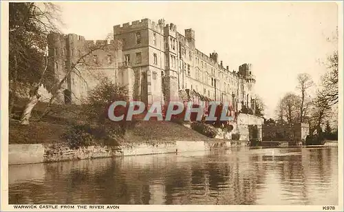 Moderne Karte Warwick castle from the River Avon