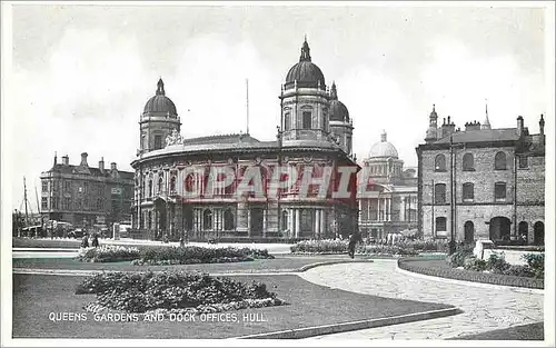 Cartes postales moderne Queens Gardens and Dock Offices Hull