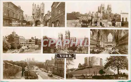 Moderne Karte Micklegate bar Bootham bar and Minster Minster York