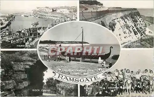 Cartes postales moderne Harbour West Cliff Rock Chine Donkey Ride Hugin Viking Ship Pegwell Bay Ramsgate Drakkar