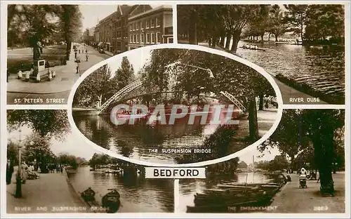 Cartes postales moderne St Peters Street River Ouse The Suspension Bridge Bedford