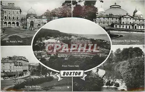 Cartes postales moderne St Annes Well Devonshire Royal Hospital Spring Gardens From Town Hall Buxton