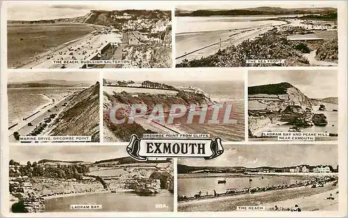 Cartes postales moderne The Beach Budleigh Salterton The sea front Marine Drive Orcombe Point Ladram Bay and Peake Hill