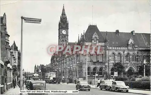 Cartes postales moderne Town Hall and Albert Road Middlesbrough