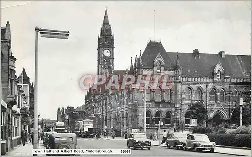 Moderne Karte Town Hall and Albert Road Middlesbrough