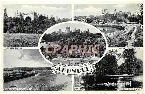 Moderne Karte Arundel Castle The castle and river The river Arun at Arundell Swanbourne Lake