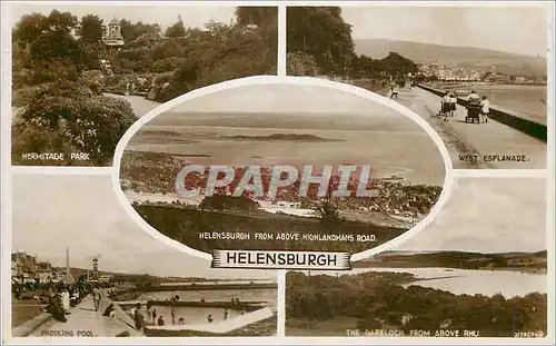 Moderne Karte Hermitage park West Esplanade Paddling pool The Gareloch from above Rhu  Helensburgh