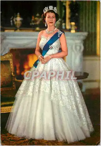 Moderne Karte Her Majesty Queen Elizabeth II