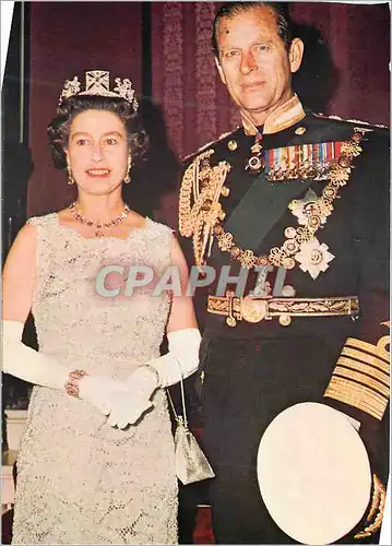 Moderne Karte La Reine Elizabeth et son mari le Prince Philip duc d Edinburgh