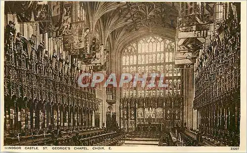 Cartes postales moderne Windsor Castle St Georges chapel Choir E