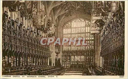 Moderne Karte Windsor Castle St Georges chapel Choir E