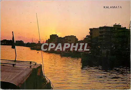 Moderne Karte Kalamata Sunset at the Port