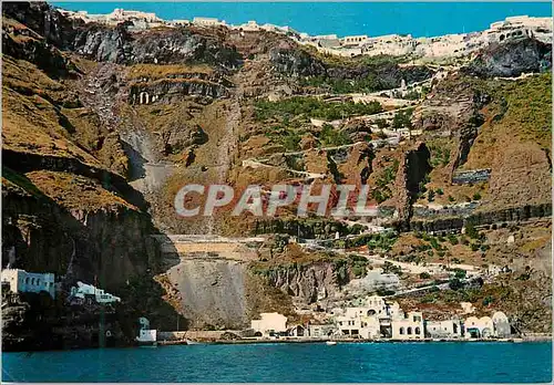 Moderne Karte Santorine (Thera) le Port et la Rue vers Phira