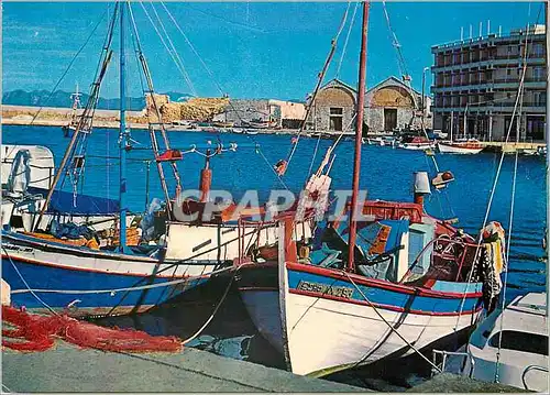 Moderne Karte La Canee le Port et les Chantiers Bateaux