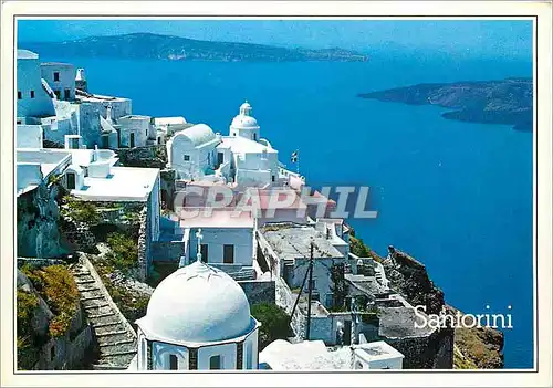 Moderne Karte Santorine (Thera) Vue Partielle de Phira