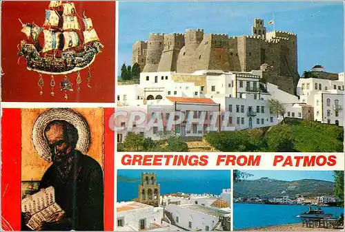 Moderne Karte Greetings from Patmos