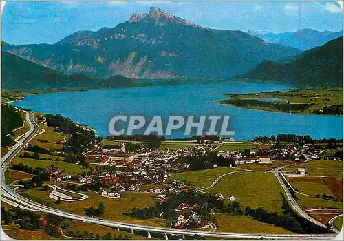 Cartes postales moderne Mondsee Ferien und Badeort Die Perle im Salzkammergut mit Schafberg 1780m