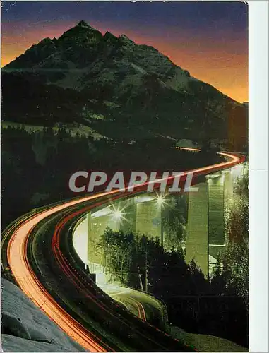 Moderne Karte le Pont d'Europe pres d'Innsbruck Tyrol Longueur 820 metres Hauteur 190 metres