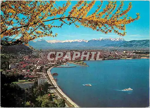 Cartes postales moderne Bregenz am Bodensee gegen Schweizer Berge Vorarlberg Austria