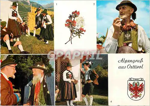 Moderne Karte Alpengru aus Osttirol Folklore