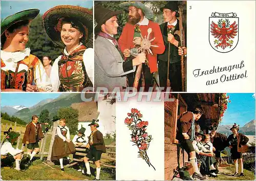 Moderne Karte Trachtengru au Osttirol Folklore