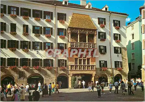 Moderne Karte Innsbruck Altstadt Goldenes Dachl Kupferschindeln Symbol der Macht des Hauses