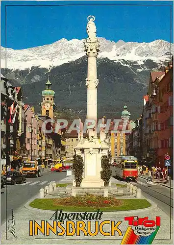 Moderne Karte Alpenstadt Innsbruck Maria Theresien Strasse avec La Colonne St Anne