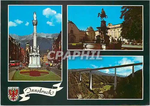 Cartes postales moderne Innsbruck Alpenstadt Tirol Maria Theresien StraBe Mit Annasaule Und Blick Gegen Nordkette Hofbur