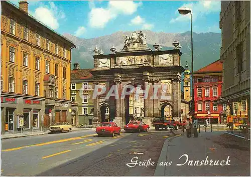 Moderne Karte Innsbruck Triumphpforte mit Nordkette