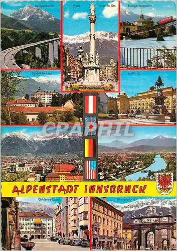 Moderne Karte Alpenstadt Innsbruck